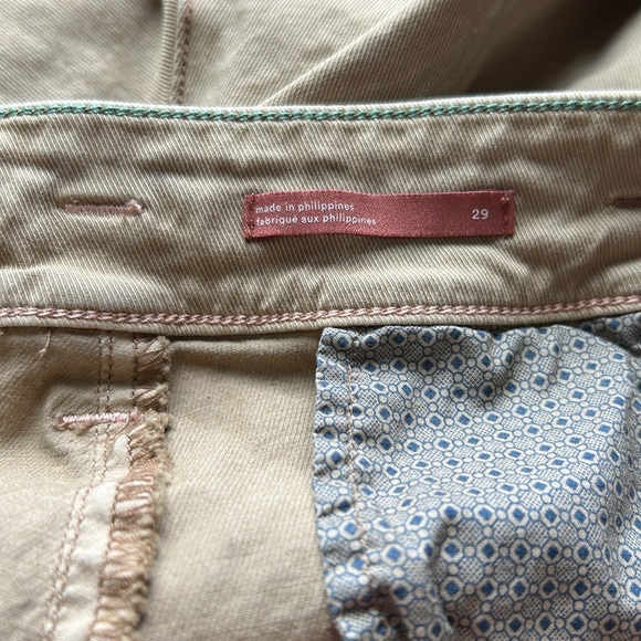 Anthropologie Pilcro The Easton Chino Pant Khaki Green Stripe Pockets Sz 29 - Picture 11 of 16